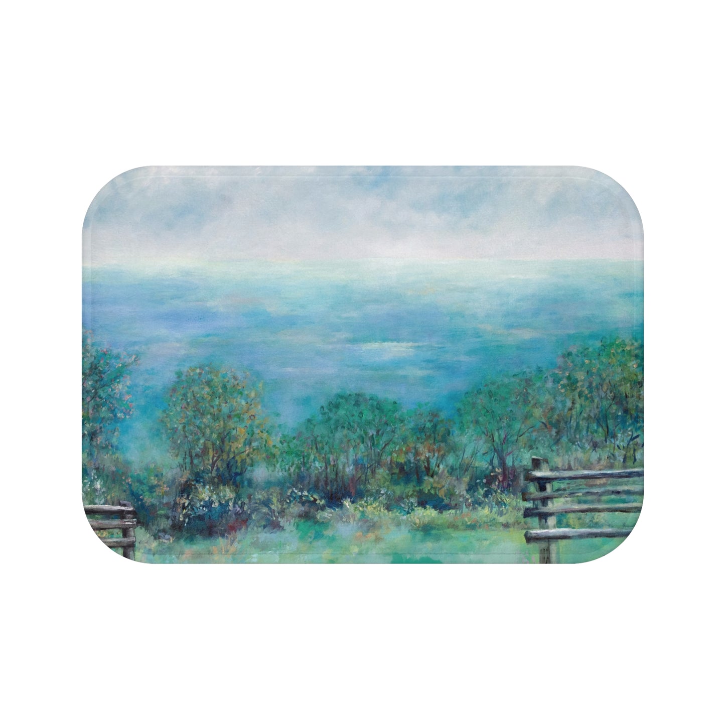 Mountain Landscape Memory Foam Non Slip Bath Mat - Roaring Gap - Leslie Karpinski