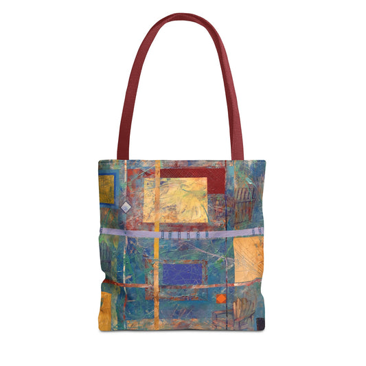 The River Flows Abstract Art Tote Bag - Leslie Karpinski