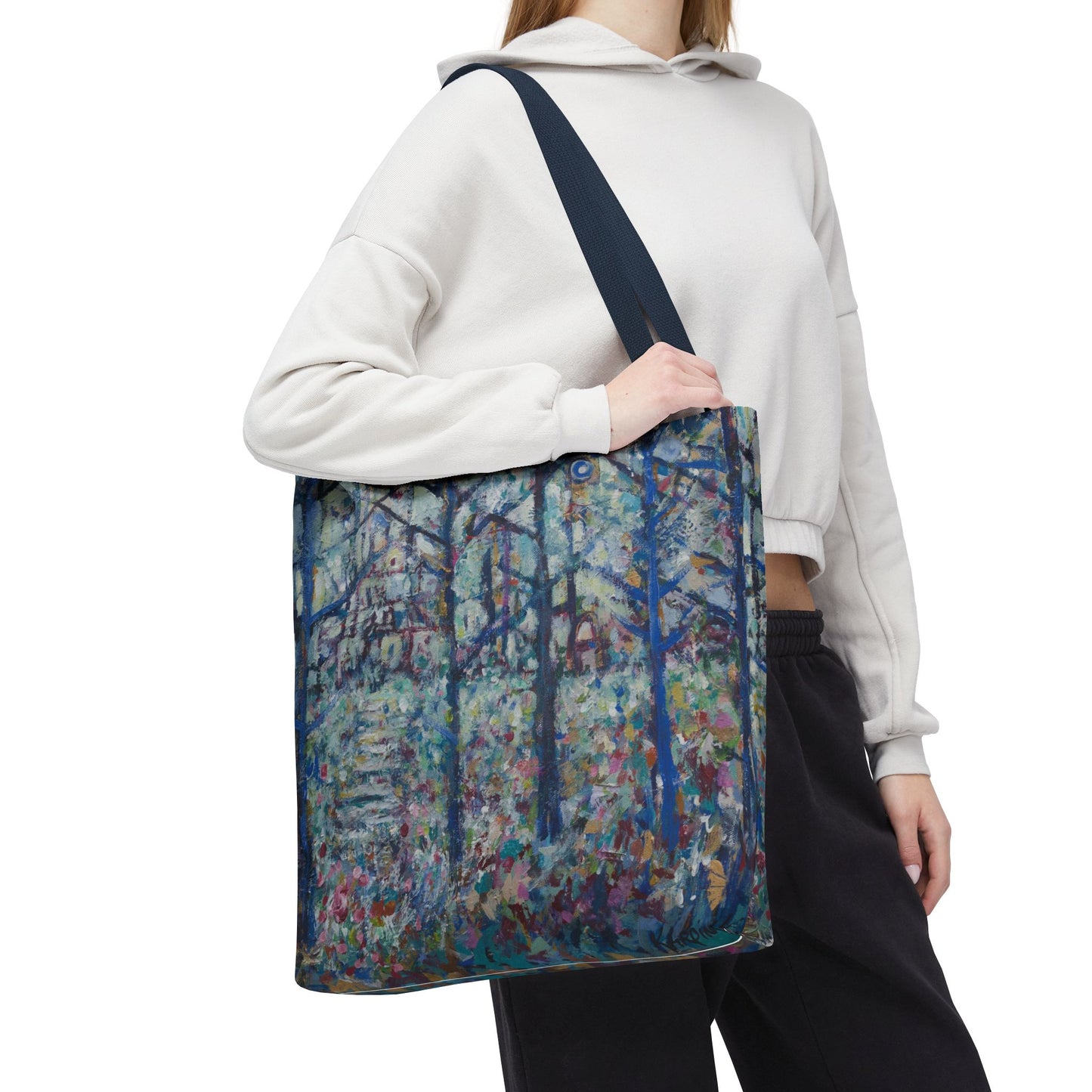Landscape Forest Nature Art Canvas Tote Bag - Stairs 2 Home - Leslie Karpinski