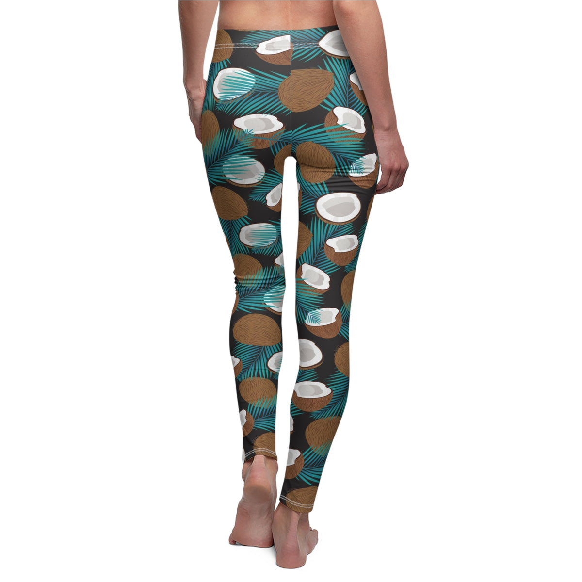 Coconut Palm Print Womens Stretch Pants Leggings