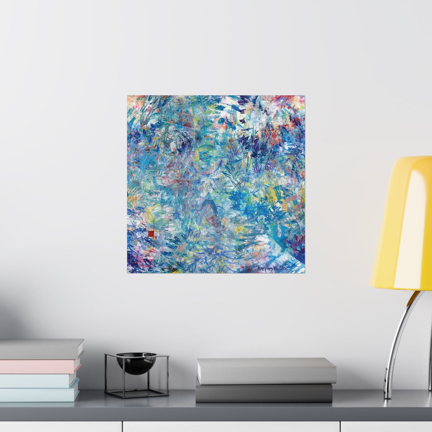 Blue Green Abstract Art Poster Print - Ascension by Leslie Karpinski