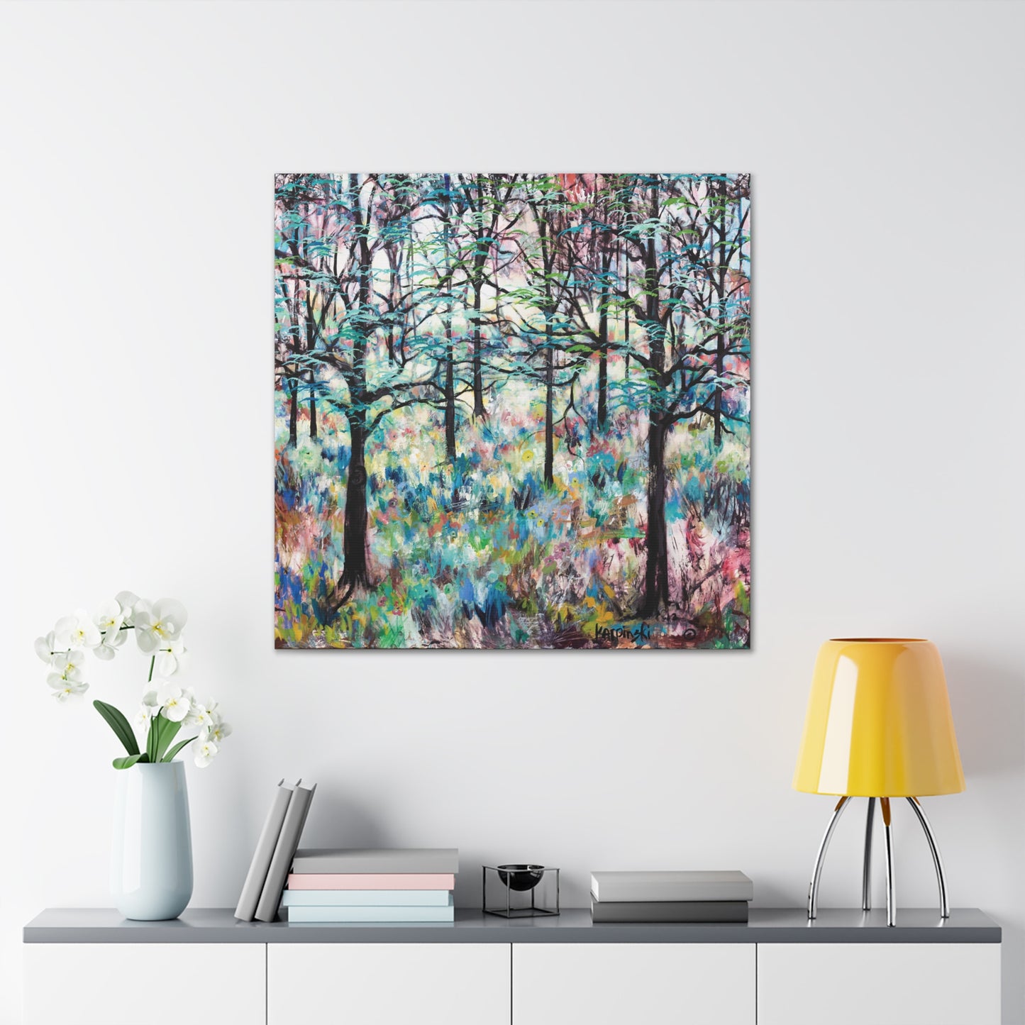 Landscape Canvas Print Wall Art Large Artwork Pastel Artwork - Forest by Leslie Karpinski