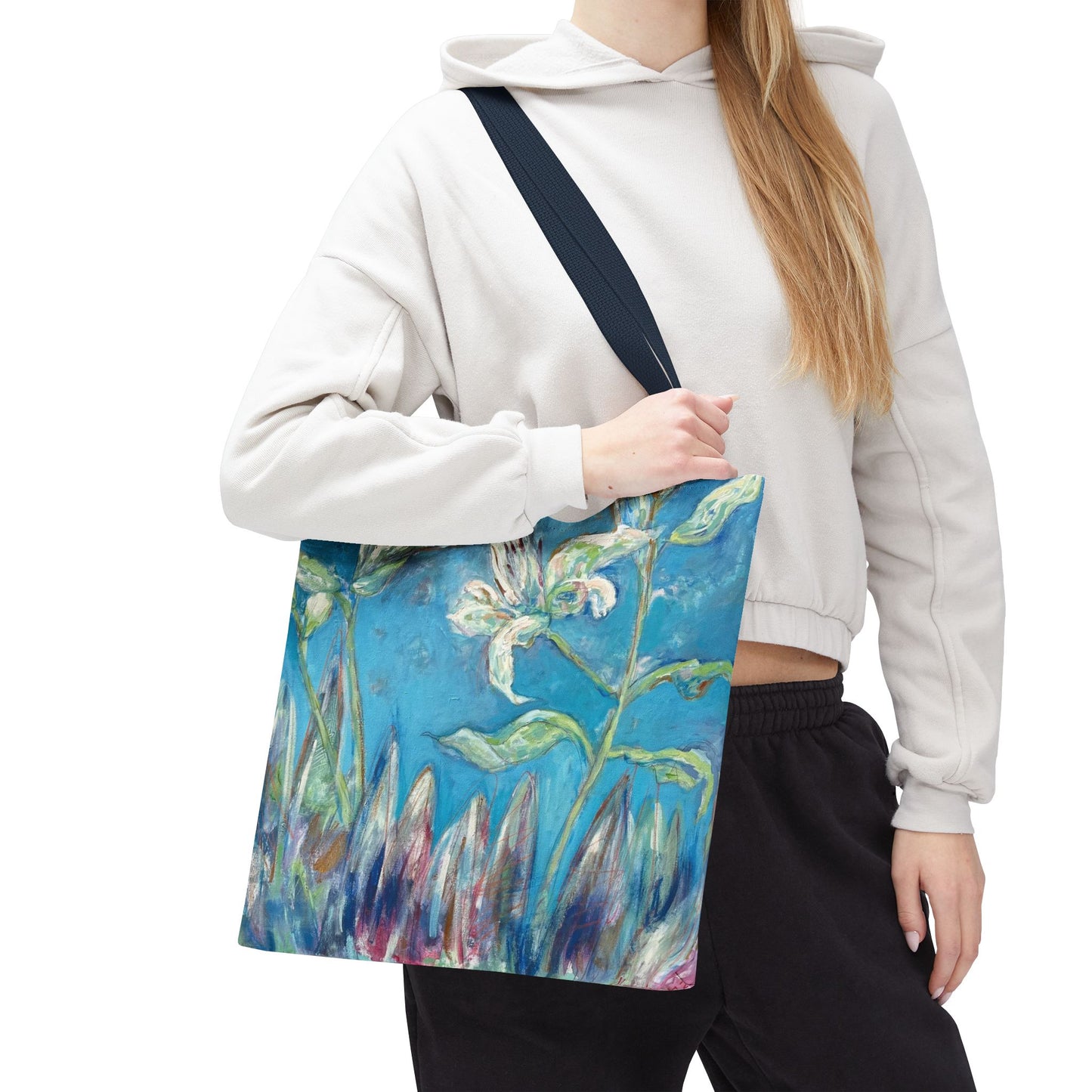 Full Bloom Floral Canvas Art Tote Bag - Leslie Karpinski