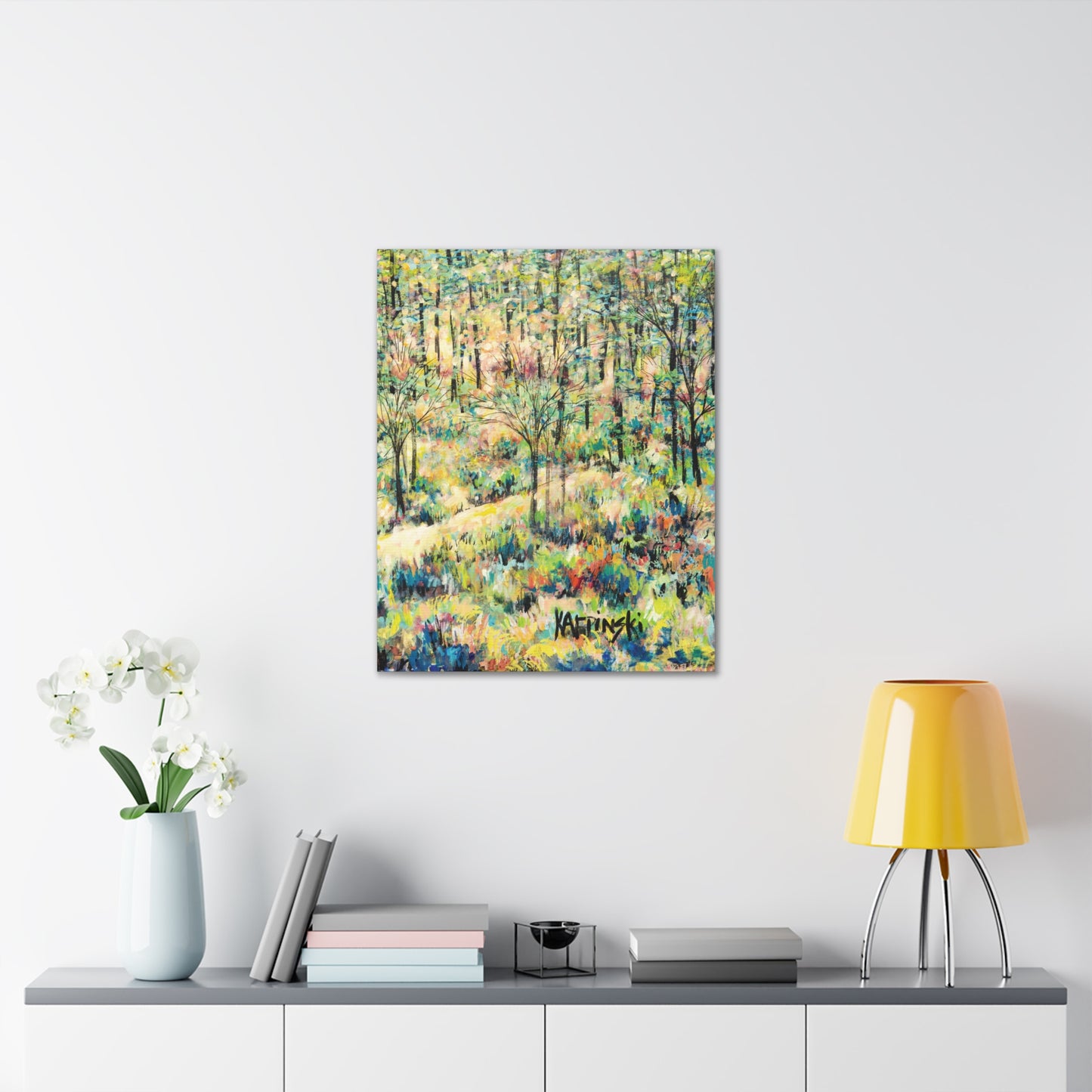 Fall Colors Nature Canvas Landscape Wall Art for Home - Reynolda Gardens 2 by Leslie Karpinski