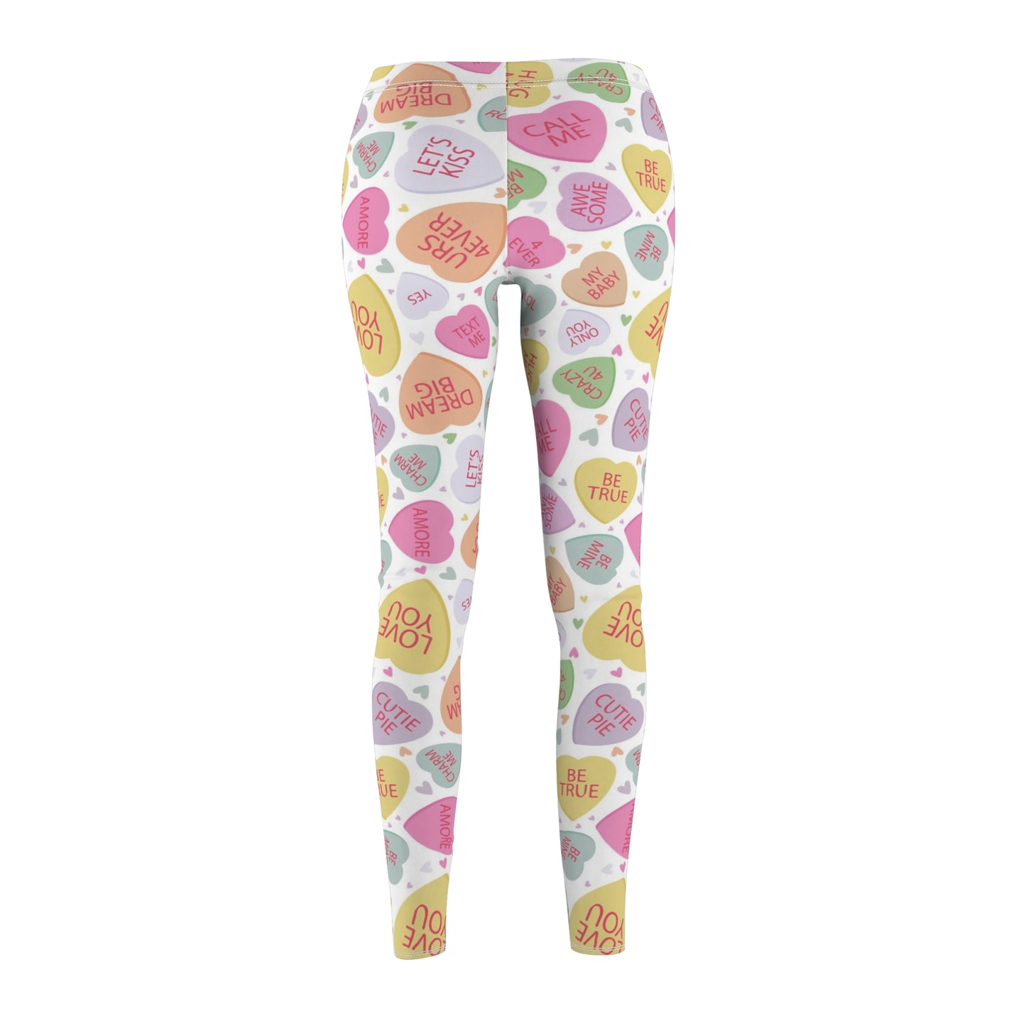 Conversation Candy Heart Valentines Womens Leggings - Saiko Studio