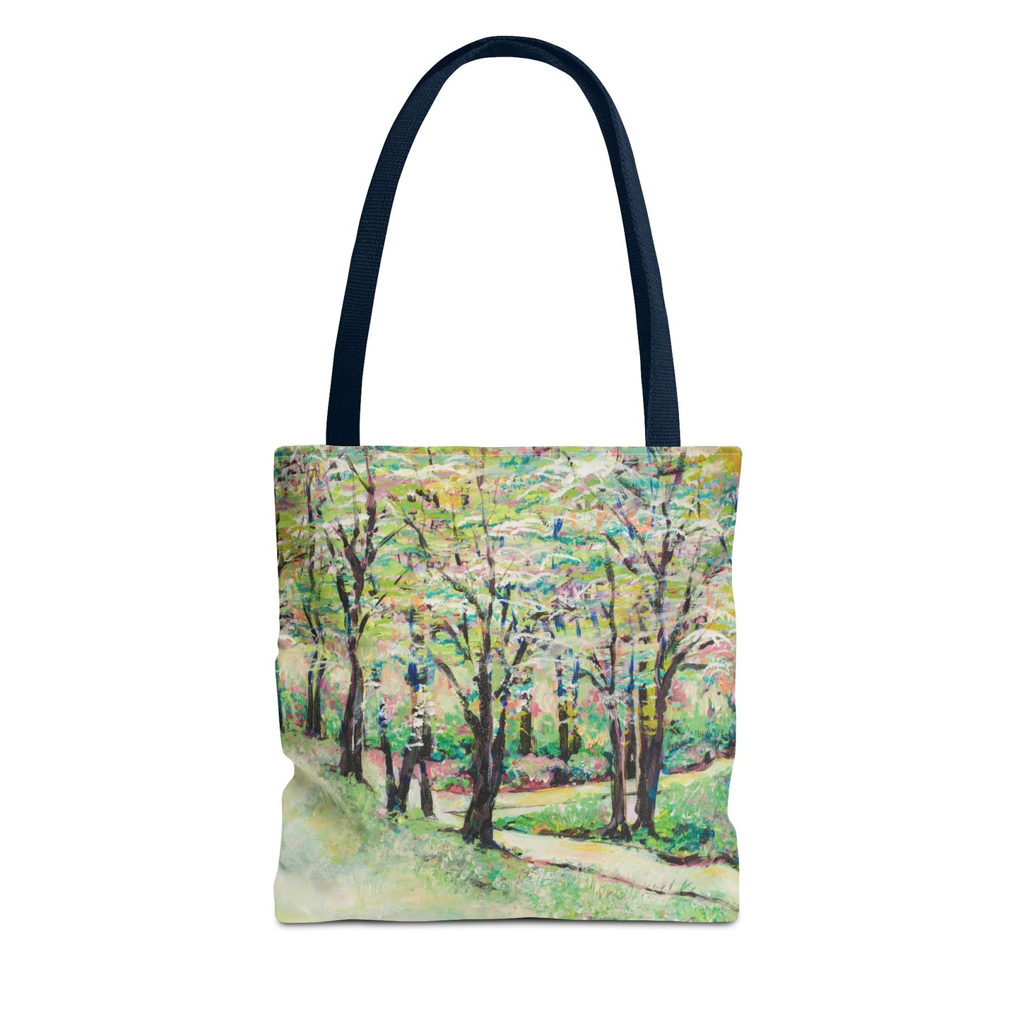 Bottom of Reynolda Landscape Art Canvas Tote Bag - Leslie Karpinski