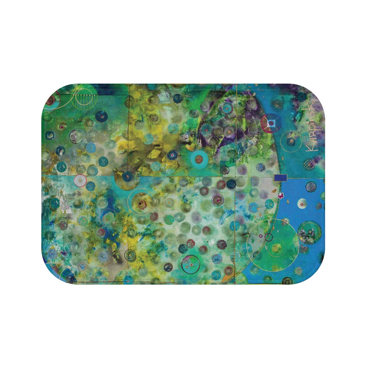 Abstract Art Memory Foam Non Slip Bath Mat - Earth - Leslie Karpinski