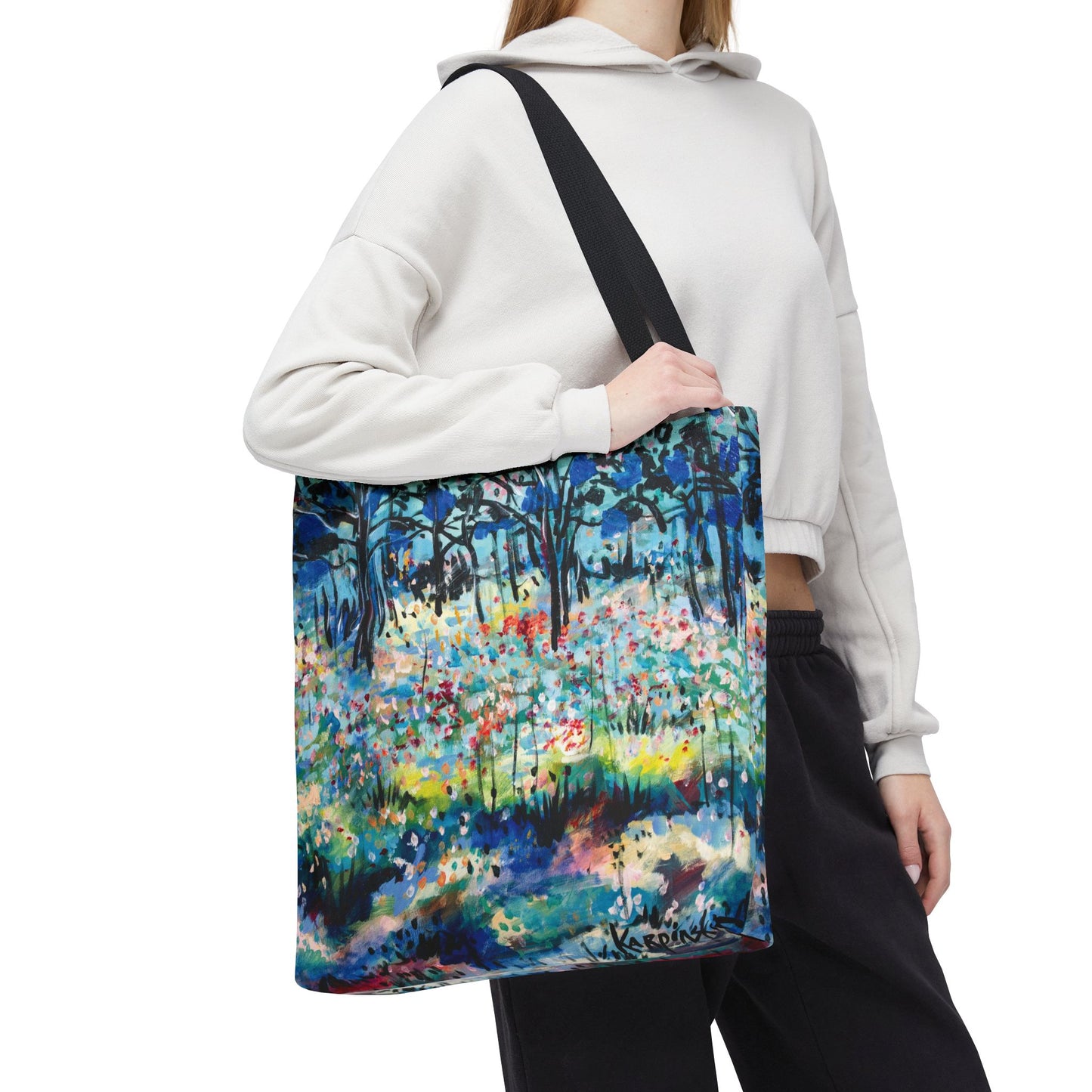 Dotted Landscape Art Canvas Tote Bag - Leslie Karpinski