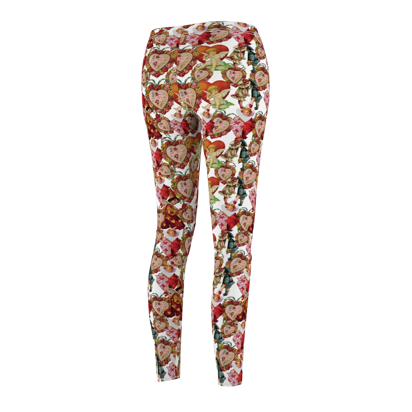 Vintage Valentines Cupid Heart Womens Leggings Yoga Pants - Saiko Studio