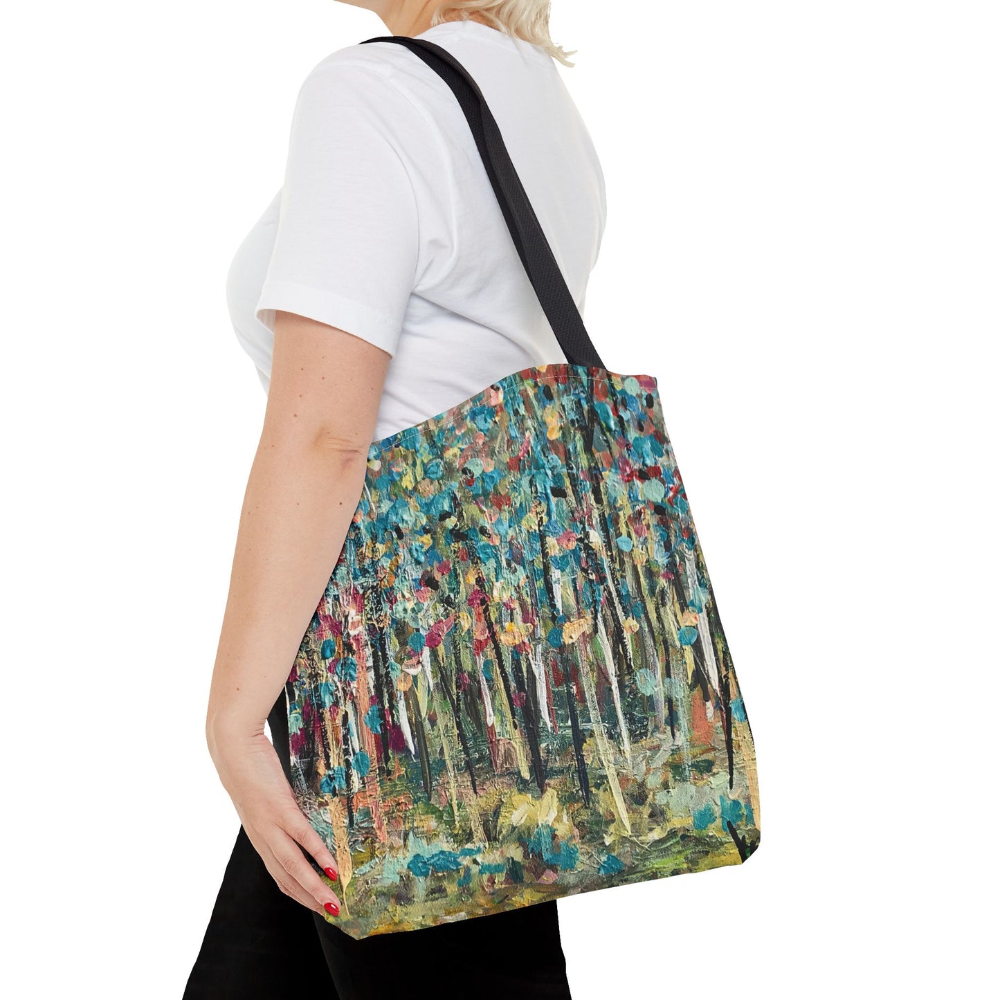 Nature Landscape Art Tote Bag Canvas Shopping Bag - Colorful Landscape by Leslie Karpinski