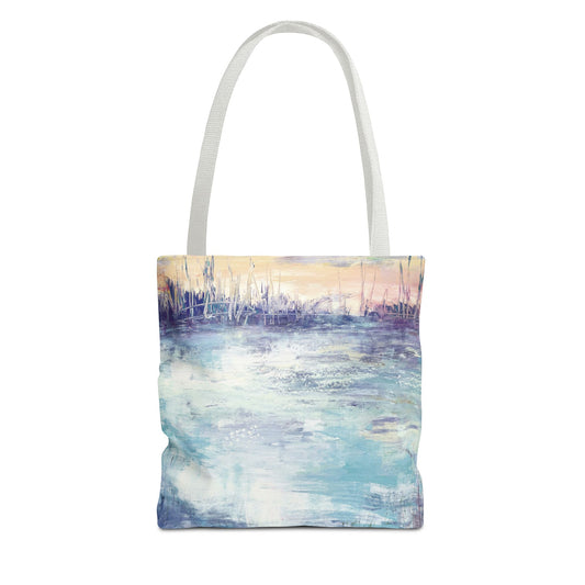 Nature Beach Landscape Art Tote Bag Canvas Shopping Bag - Flow of Life by Leslie Karpinski