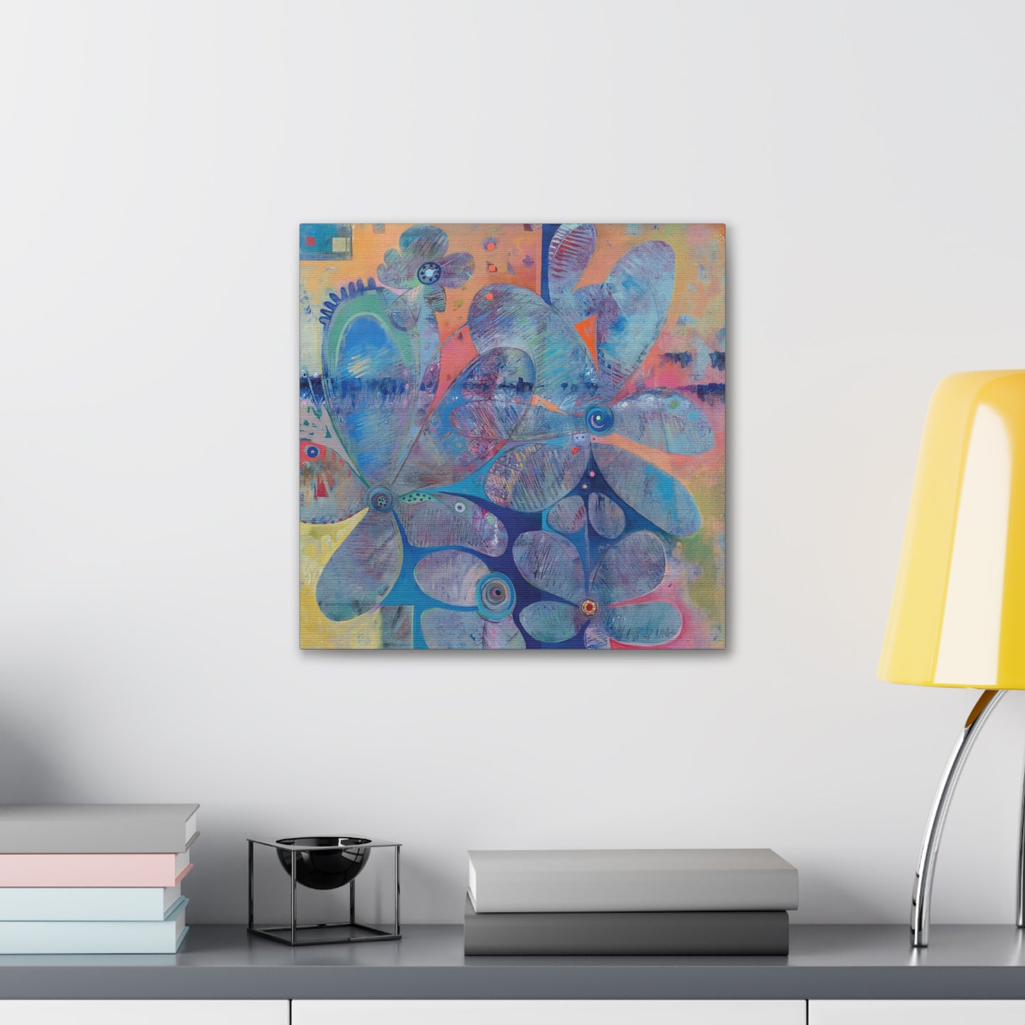 Modern Flower Canvas Print Wall Art Big Artwork - Color of Life by Leslie Karpinski