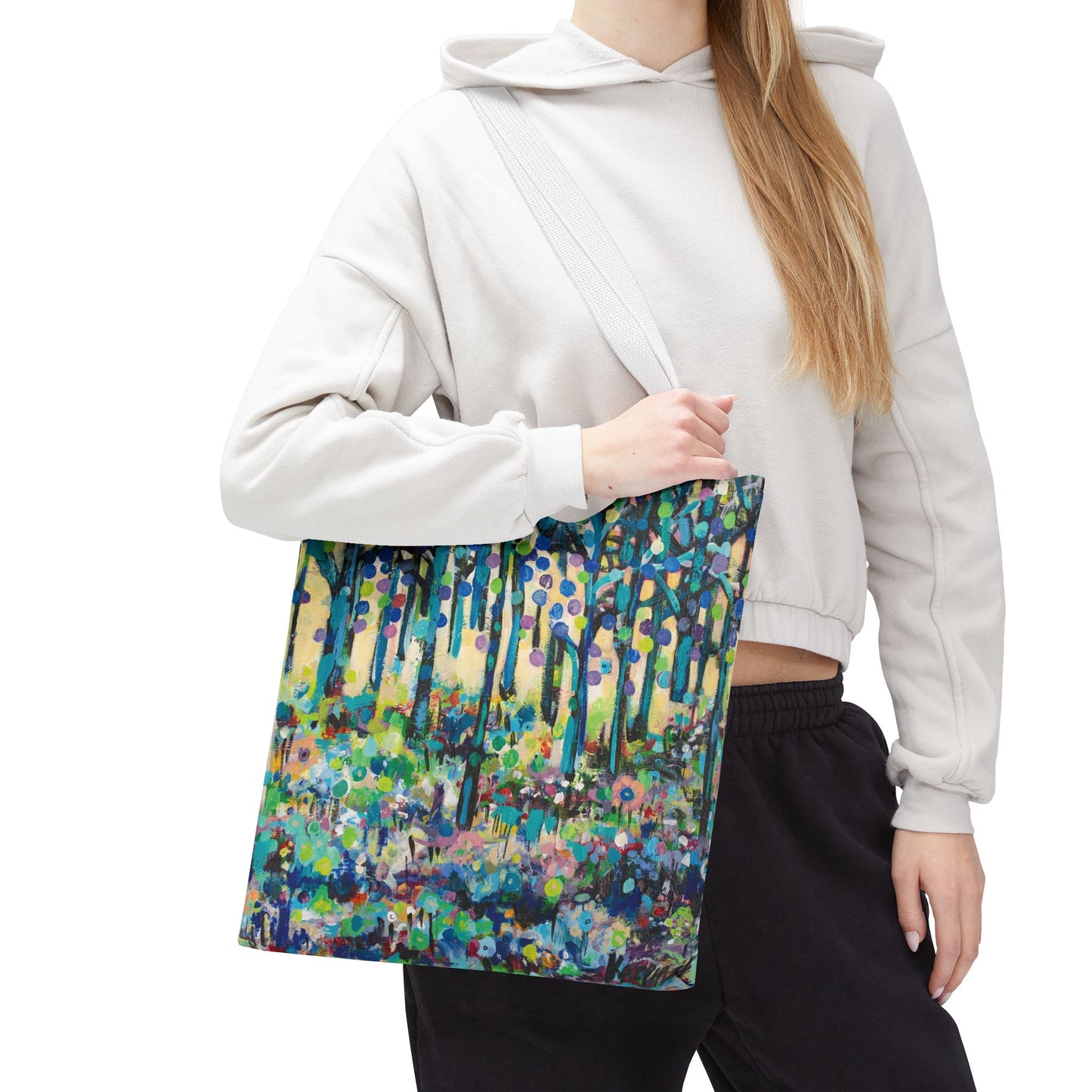 Circle of Tree Landscape Art Canvas Tote Bag  - Leslie Karpinski