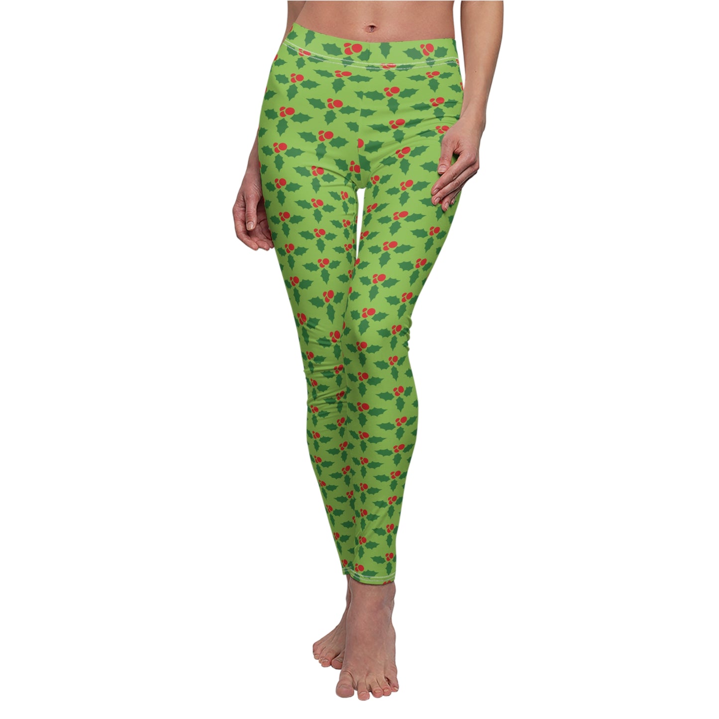 Holly Christmas Womens Leggings Yoga Pants - Saiko Studio