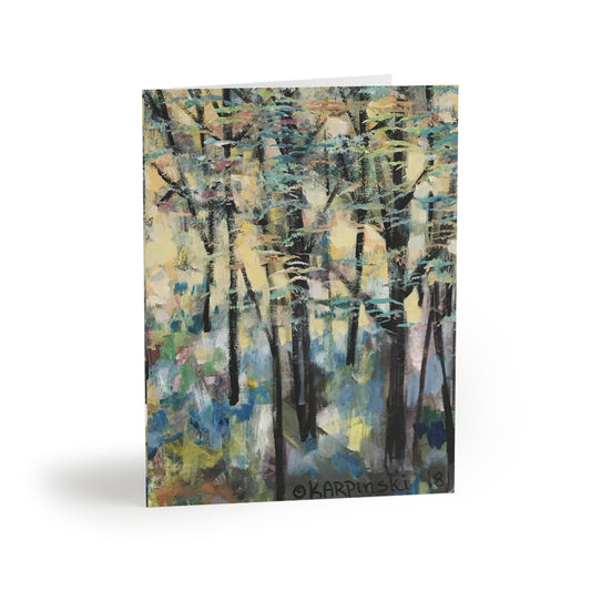 Landscape Forest Tree Art Print Greeting Card Multi Pack - Golden Tree - Leslie Karpinski