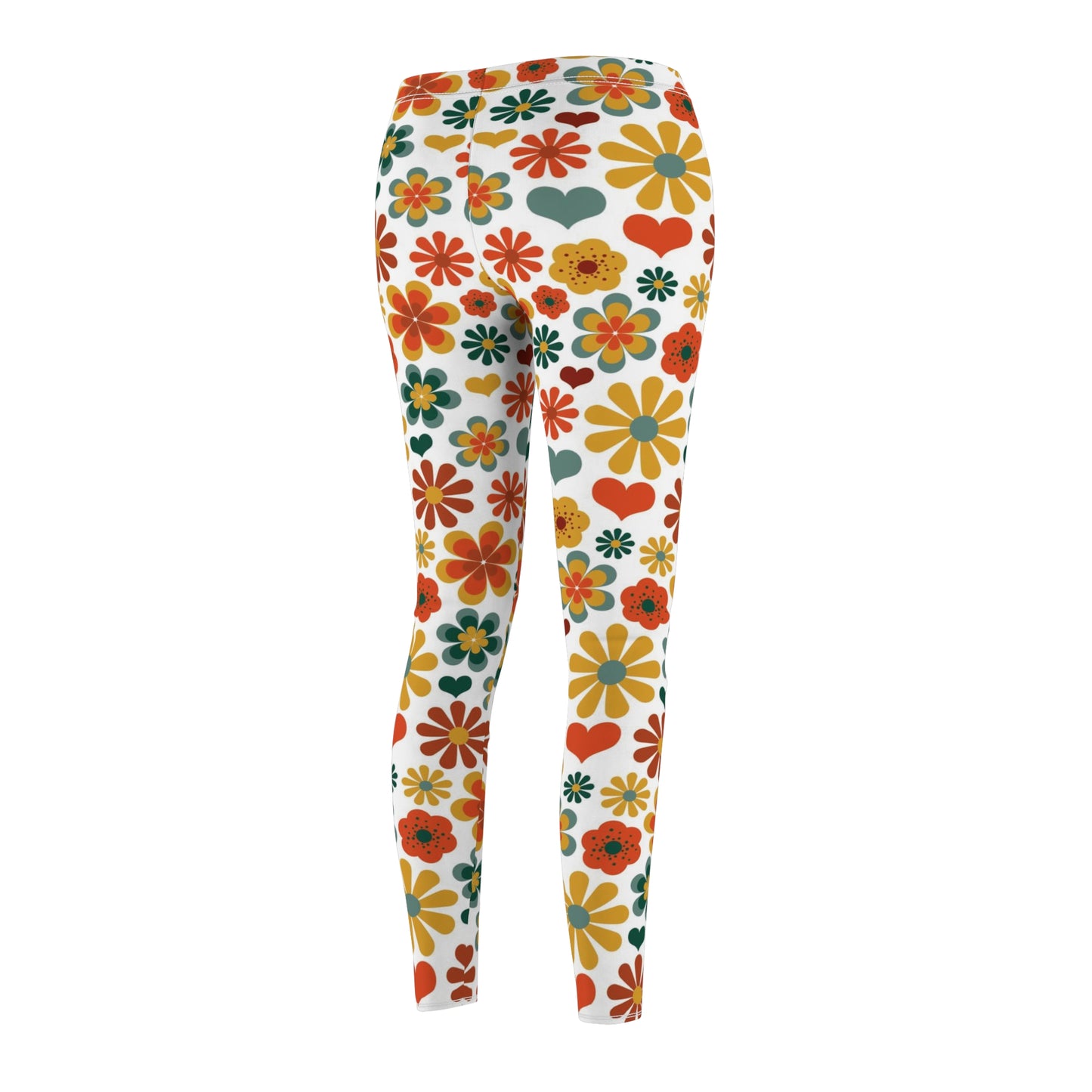 Colorful Retro Flower Power Womens Leggings - Saiko Studio