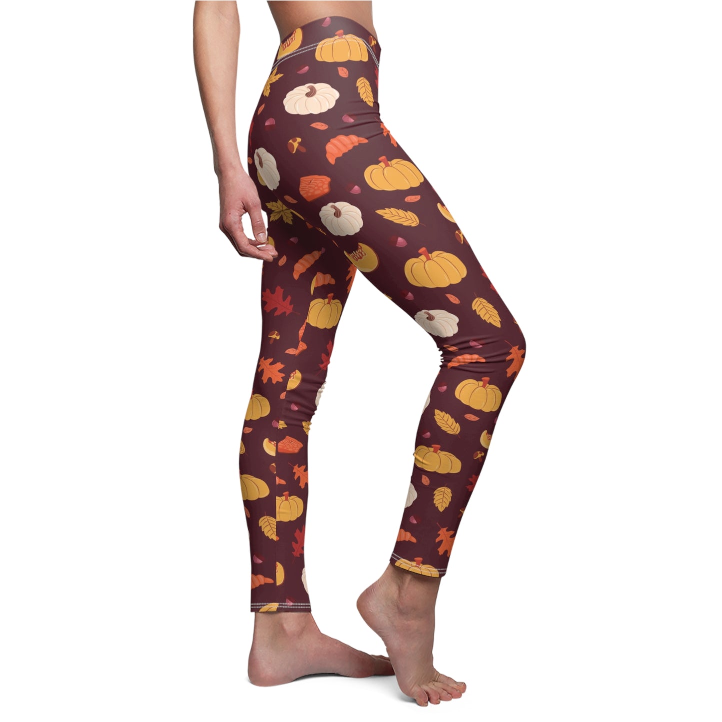 Fall Womens Pumpkin Womens Leggings Thanksgiving Yoga Pants - Saiko Studio