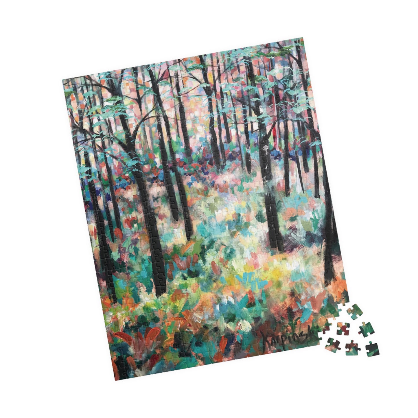 Tree Forest Landscape Nature Art Adult Wood Jigsaw Puzzle - Trees of Hope By Leslie Karpinski