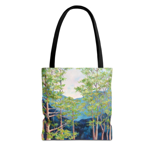 Tree Landscape Art Tote Bag Canvas - Strong Tree by Leslie Karpinski