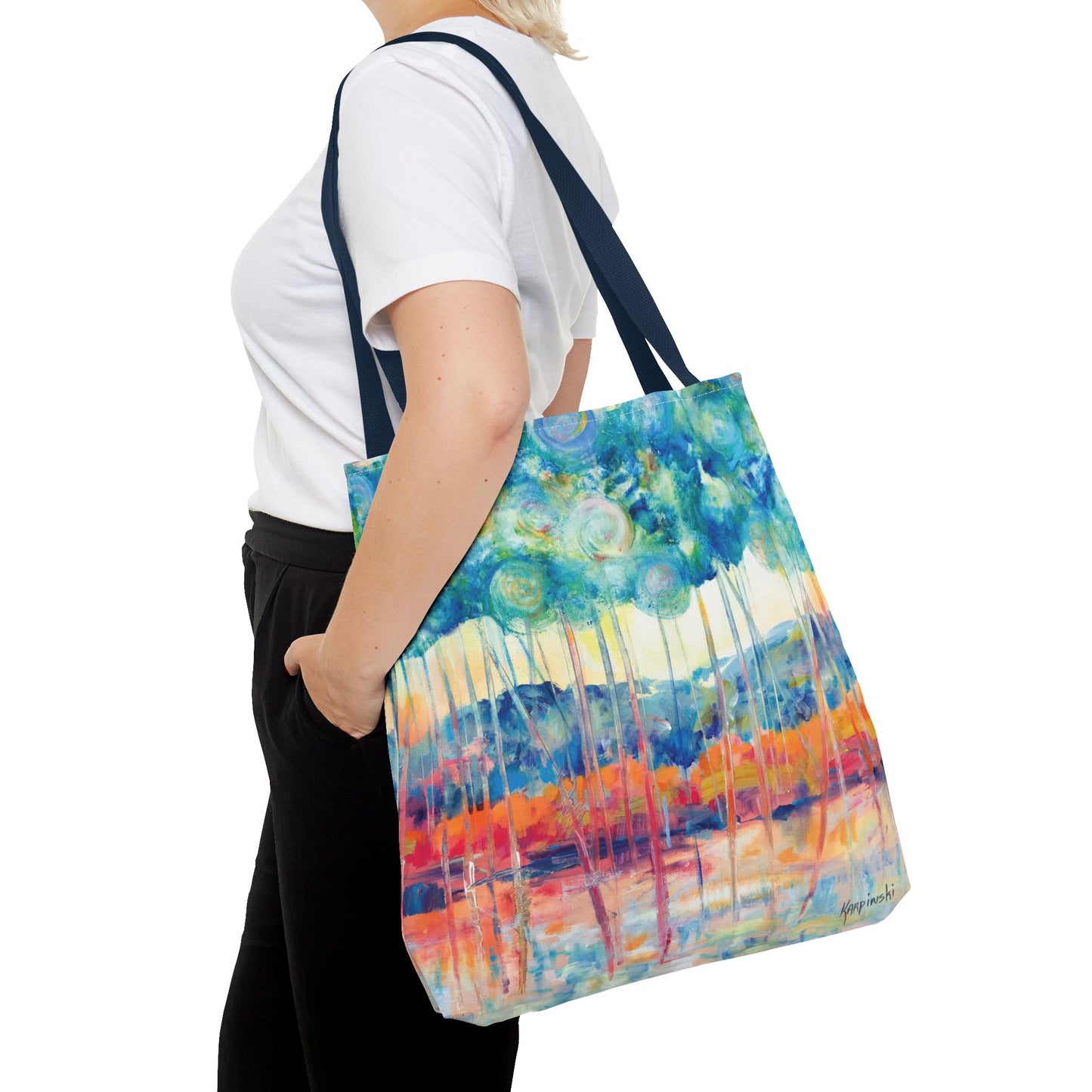 Nature Landscape Art Tote Bag Canvas Shopping Bag - Canopy At Sunset by Leslie Karpinski