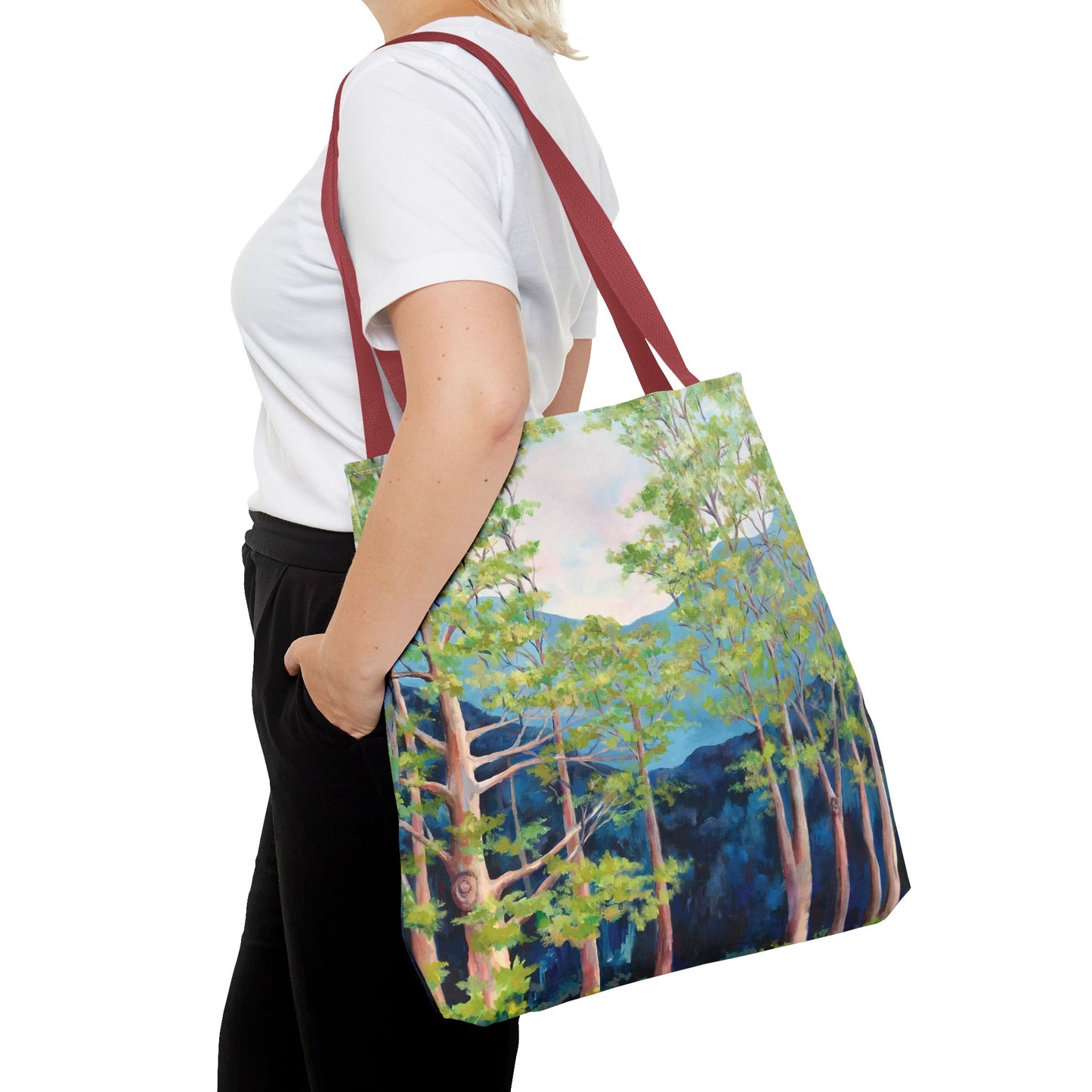 Tree Landscape Art Tote Bag Canvas - Strong Tree by Leslie Karpinski