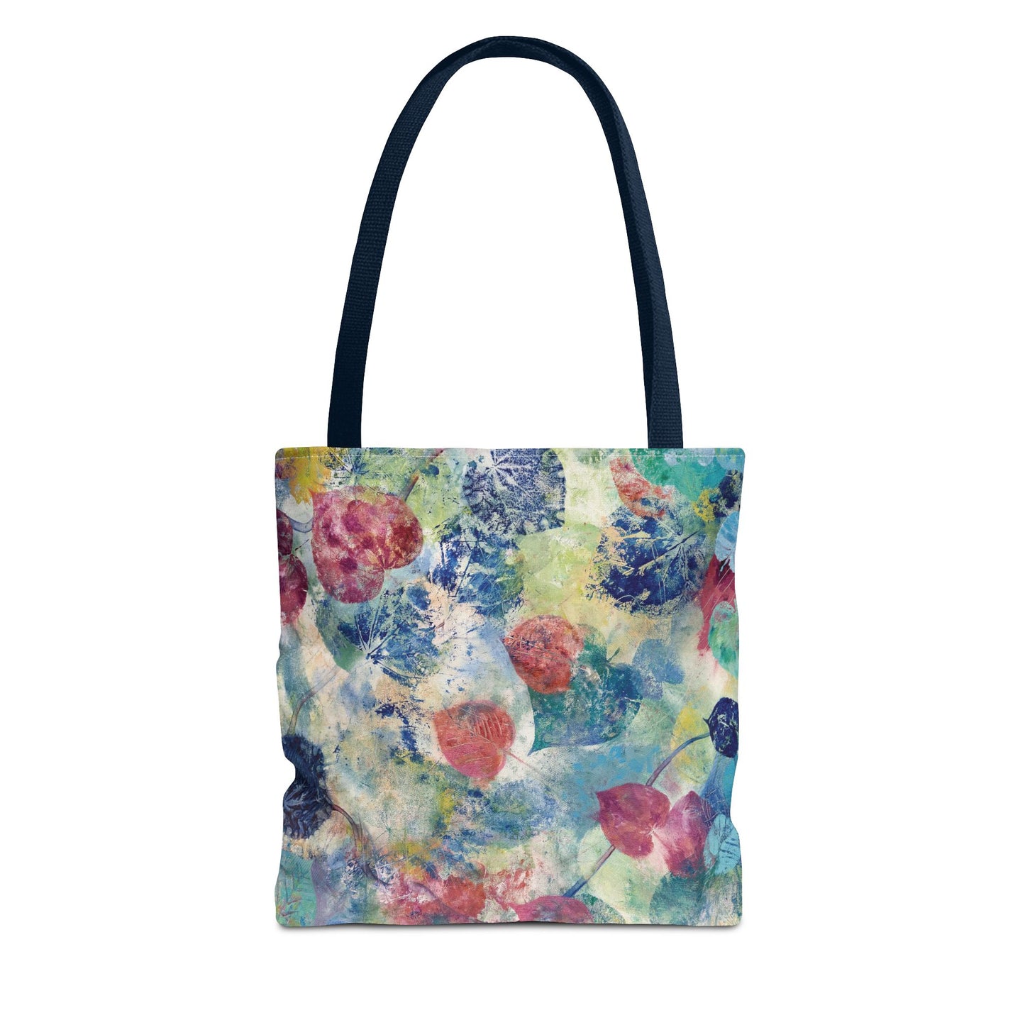 Leaf Print Nature Art Tote Bag Canvas Shopping Bag - Red Bud by Leslie Karpinski