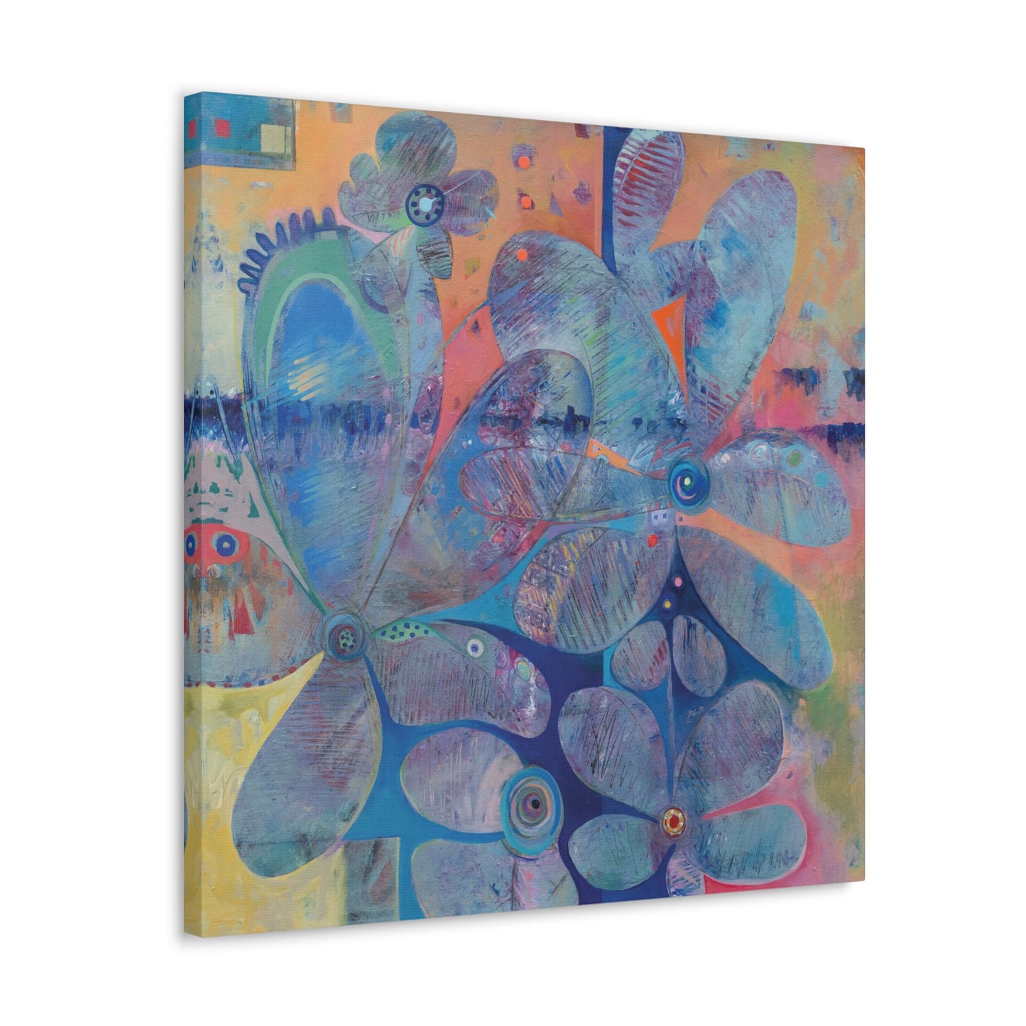 Modern Flower Canvas Print Wall Art Big Artwork - Color of Life by Leslie Karpinski