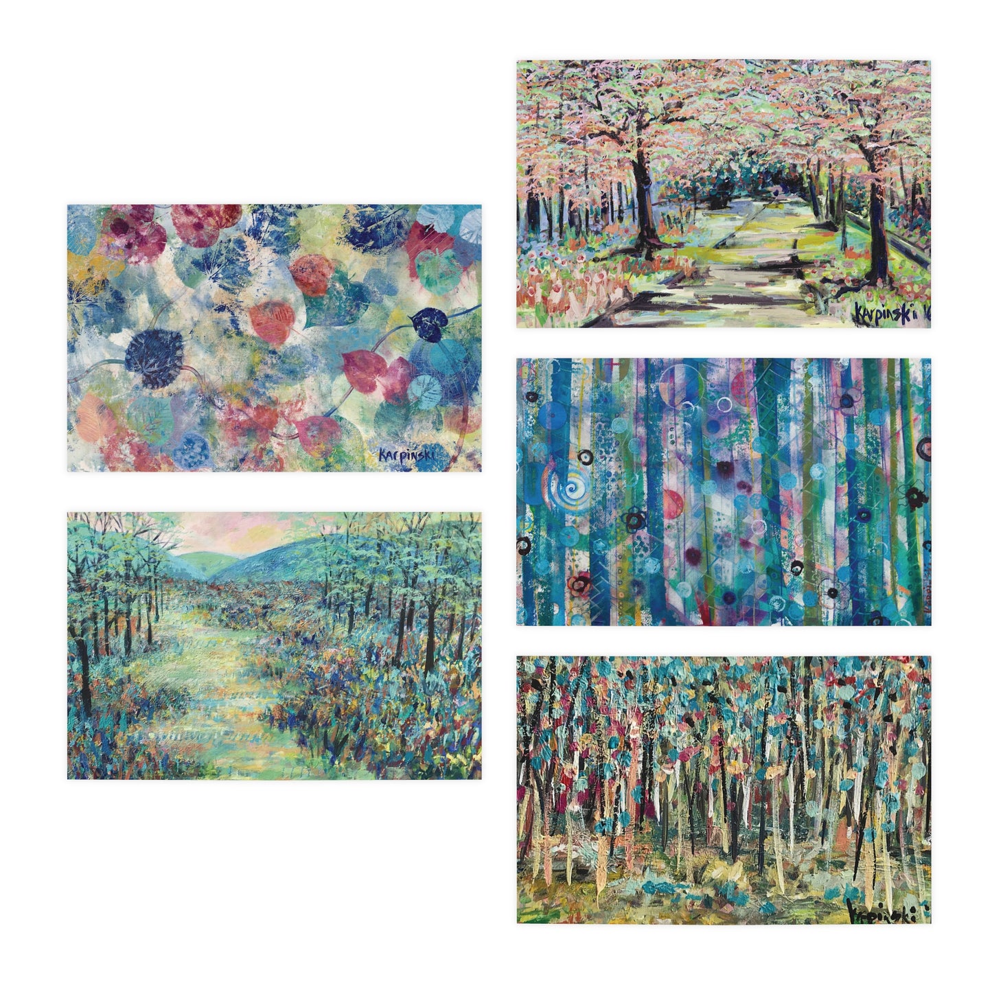 Nature Landscape Art Painting Multi Pack Blank Greeting Cards - Leslie Karpinski