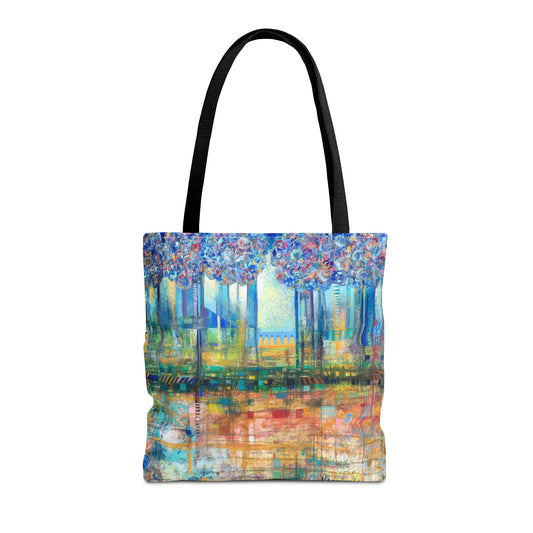 Tree Landscape Art Tote Bag Canvas Shopping Bag - Rise Up to The Gates of Glory - Leslie Karpinski