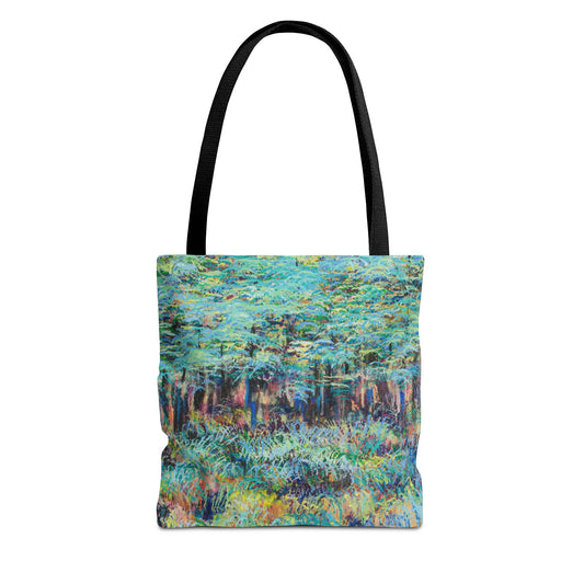 Tree Landscape Art Tote Bag Canvas Shopping Bag - Sunrise on the Blue Ridge  by Leslie Karpinski