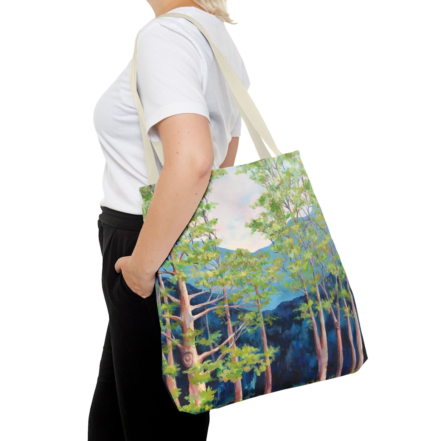 Tree Landscape Art Tote Bag Canvas - Strong Tree by Leslie Karpinski