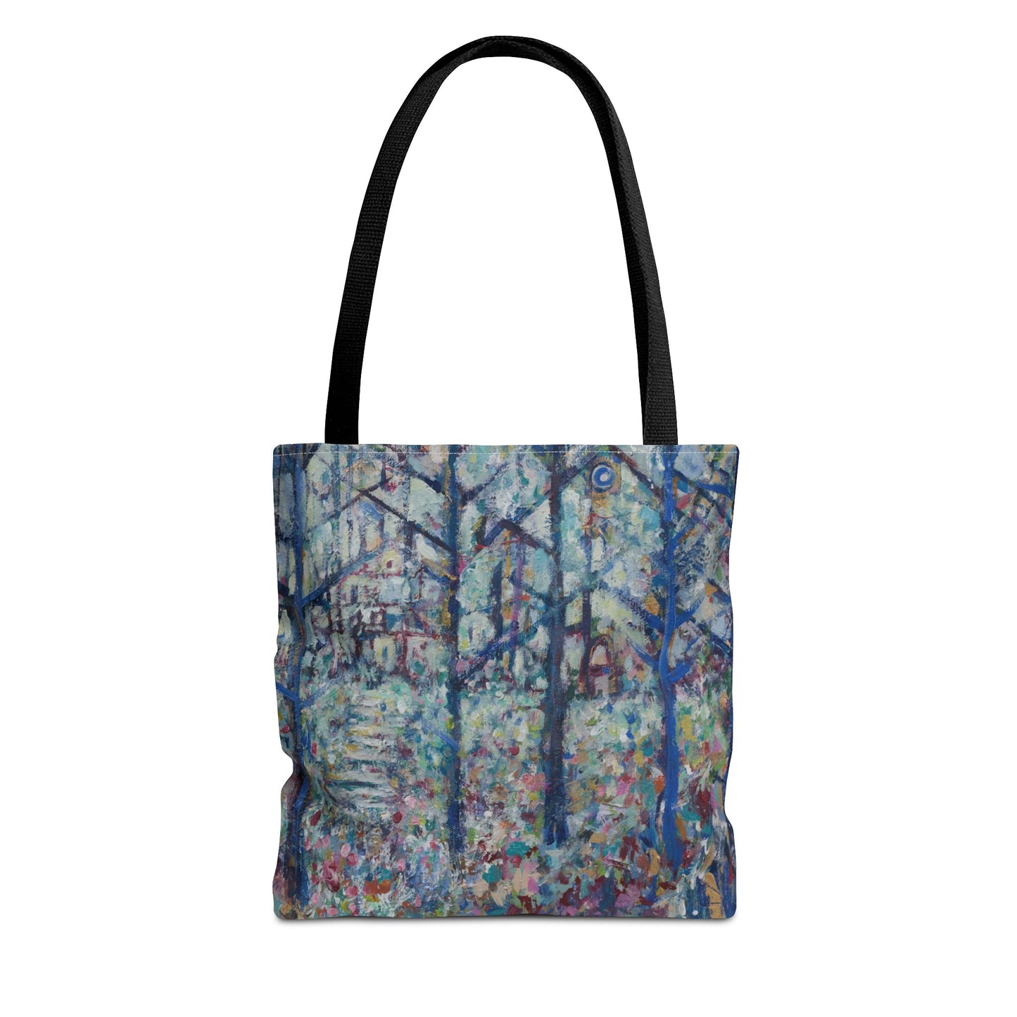 Landscape Forest Nature Art Canvas Tote Bag - Stairs 2 Home - Leslie Karpinski