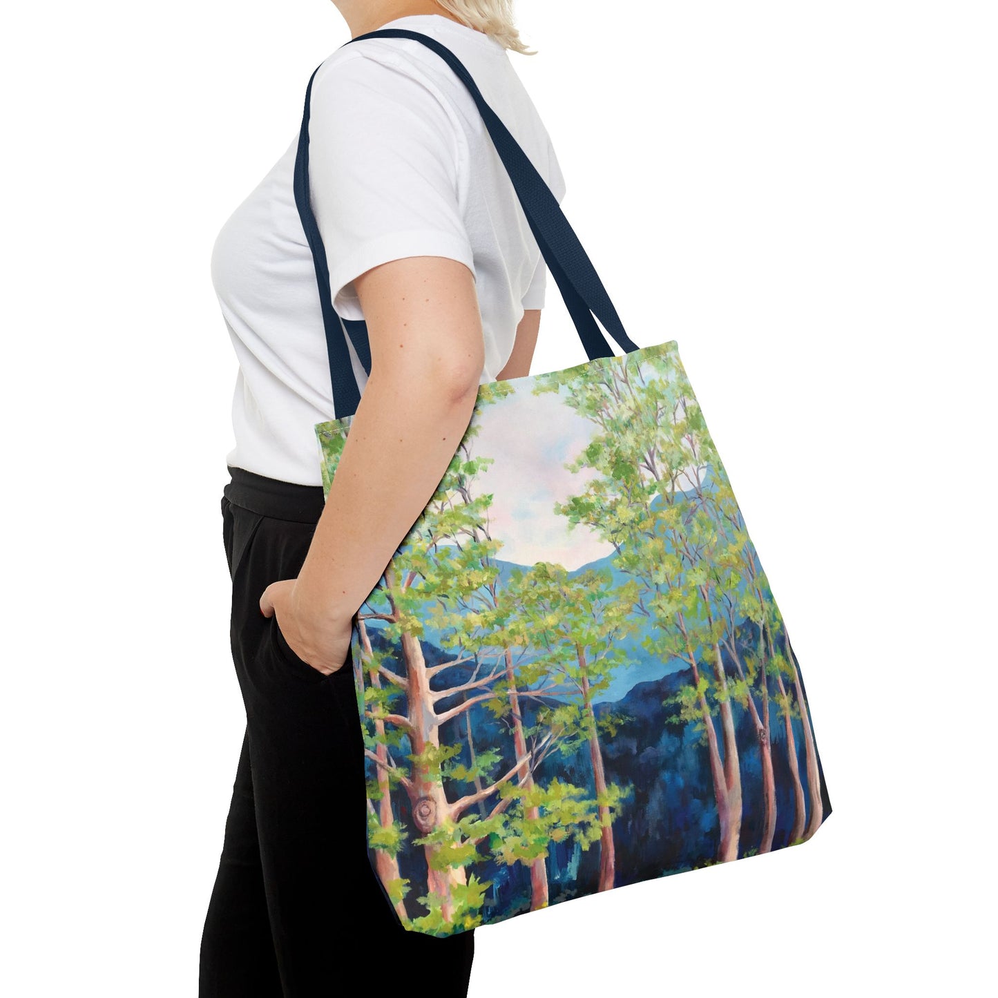 Tree Landscape Art Tote Bag Canvas Shopping Bag - Strong Tree by Leslie Karpinski