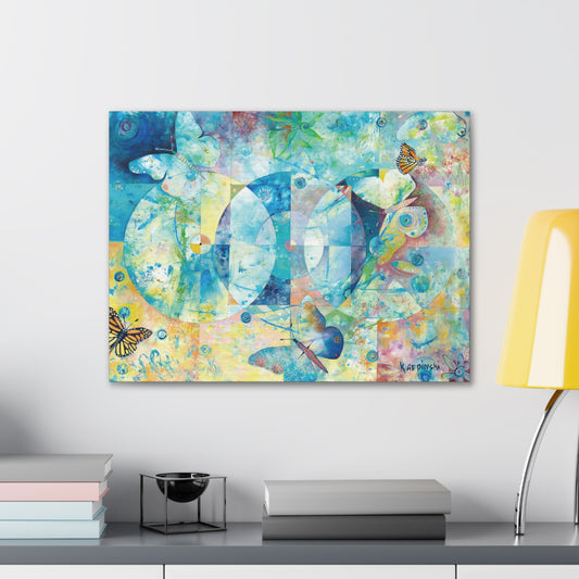 Colorful Butterfly Abstract Canvas Art Print - Wings of Butterflies By Leslie Karpinski