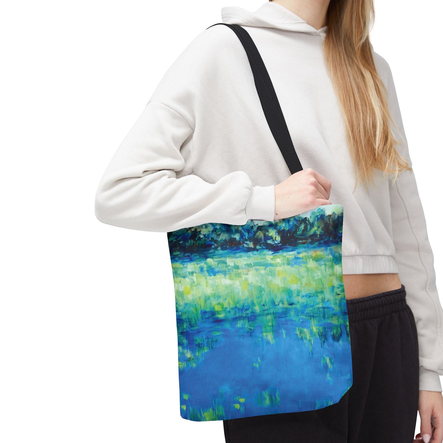 Waters Edge 1 Landscape Art Canvas Tote Bag - Leslie Karpinski
