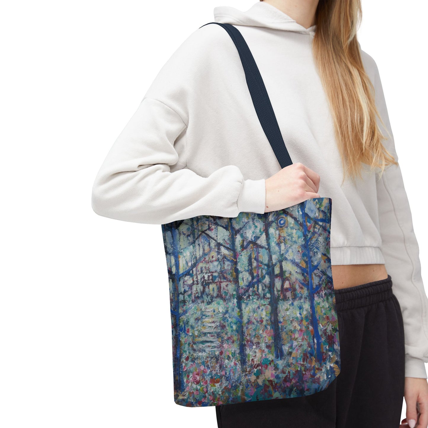 Landscape Forest Nature Art Canvas Tote Bag - Stairs 2 Home - Leslie Karpinski