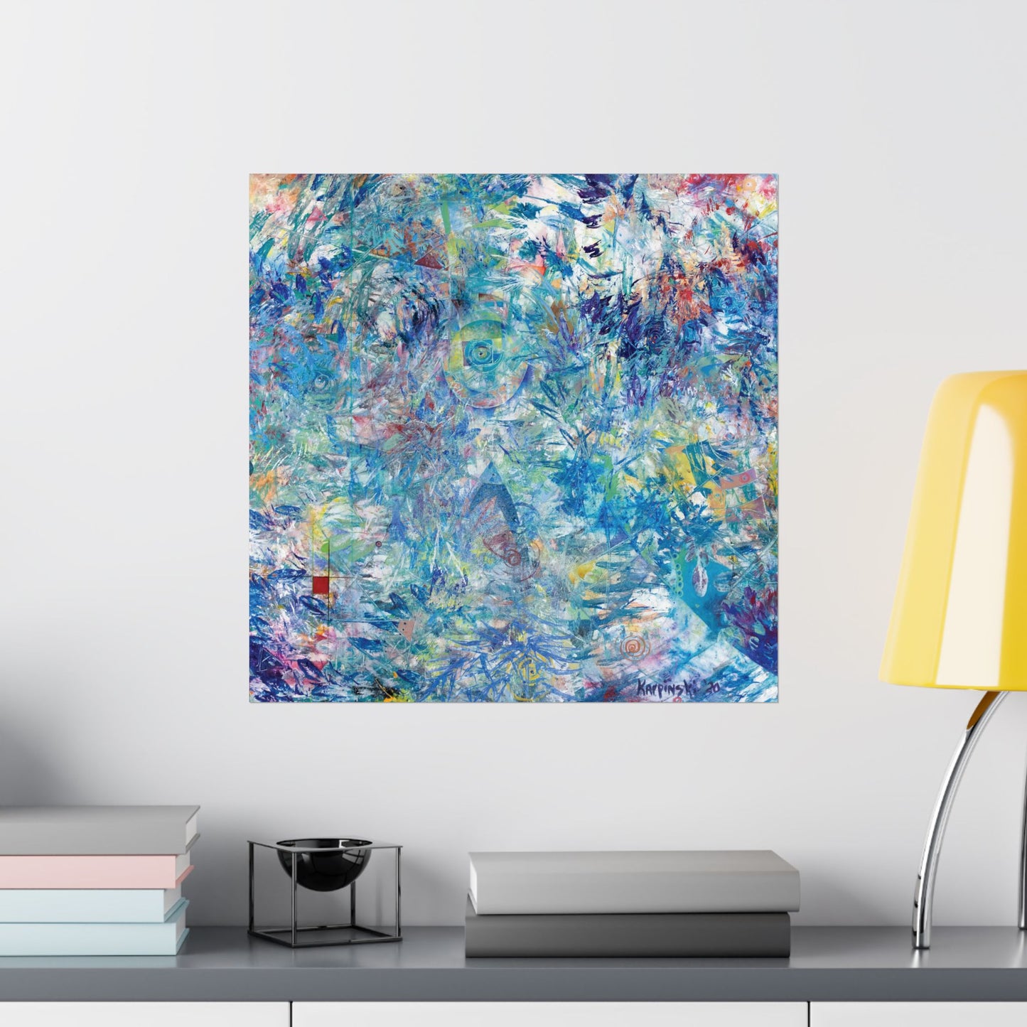 Blue Green Abstract Art Poster Print - Ascension by Leslie Karpinski