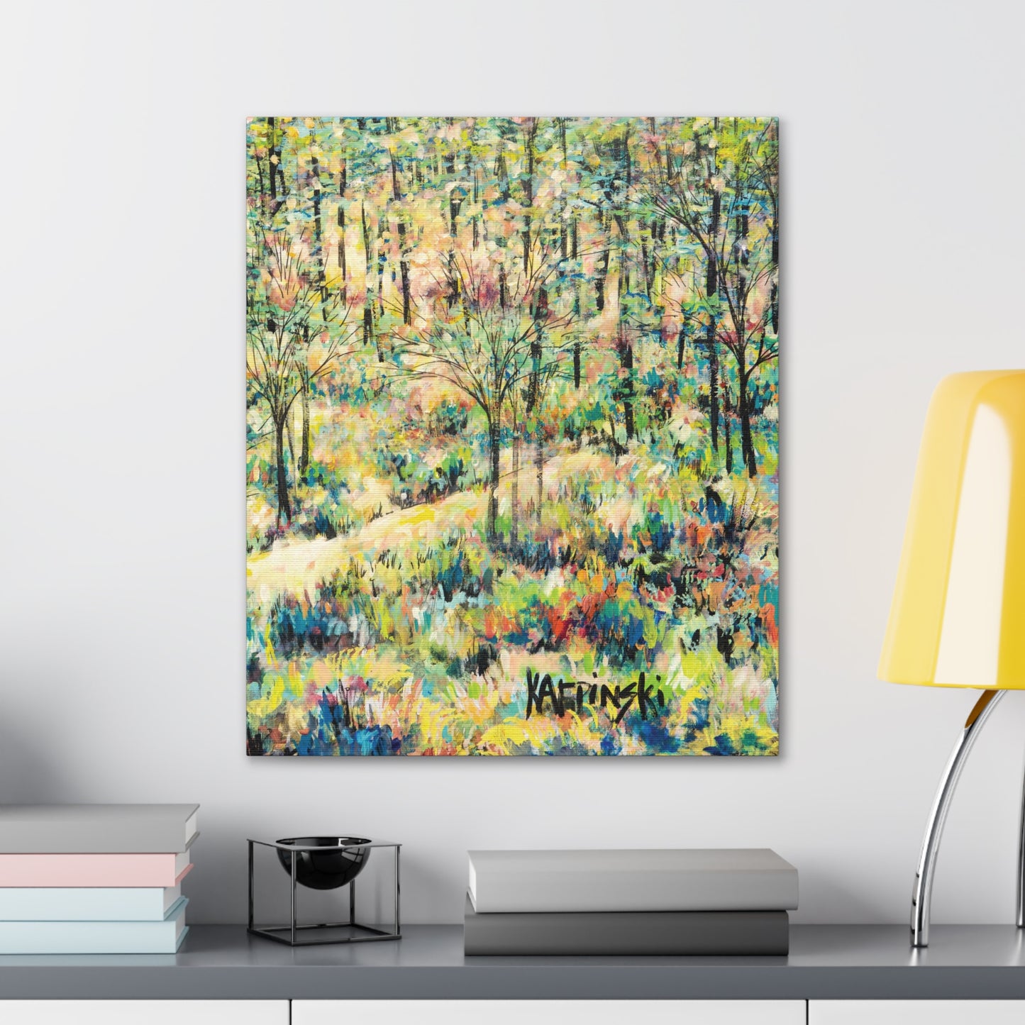 Fall Colors Nature Canvas Landscape Wall Art for Home - Reynolda Gardens 2 by Leslie Karpinski