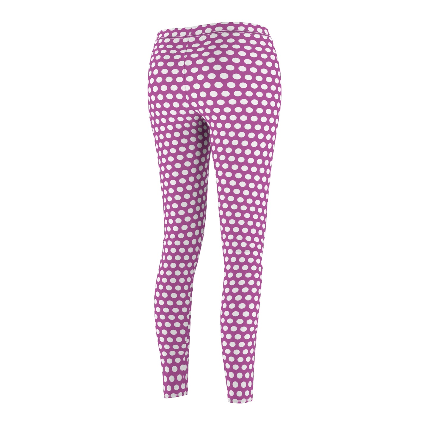 Purple White Polka Dot Womens Leggings Yoga Pants - Saiko Studio