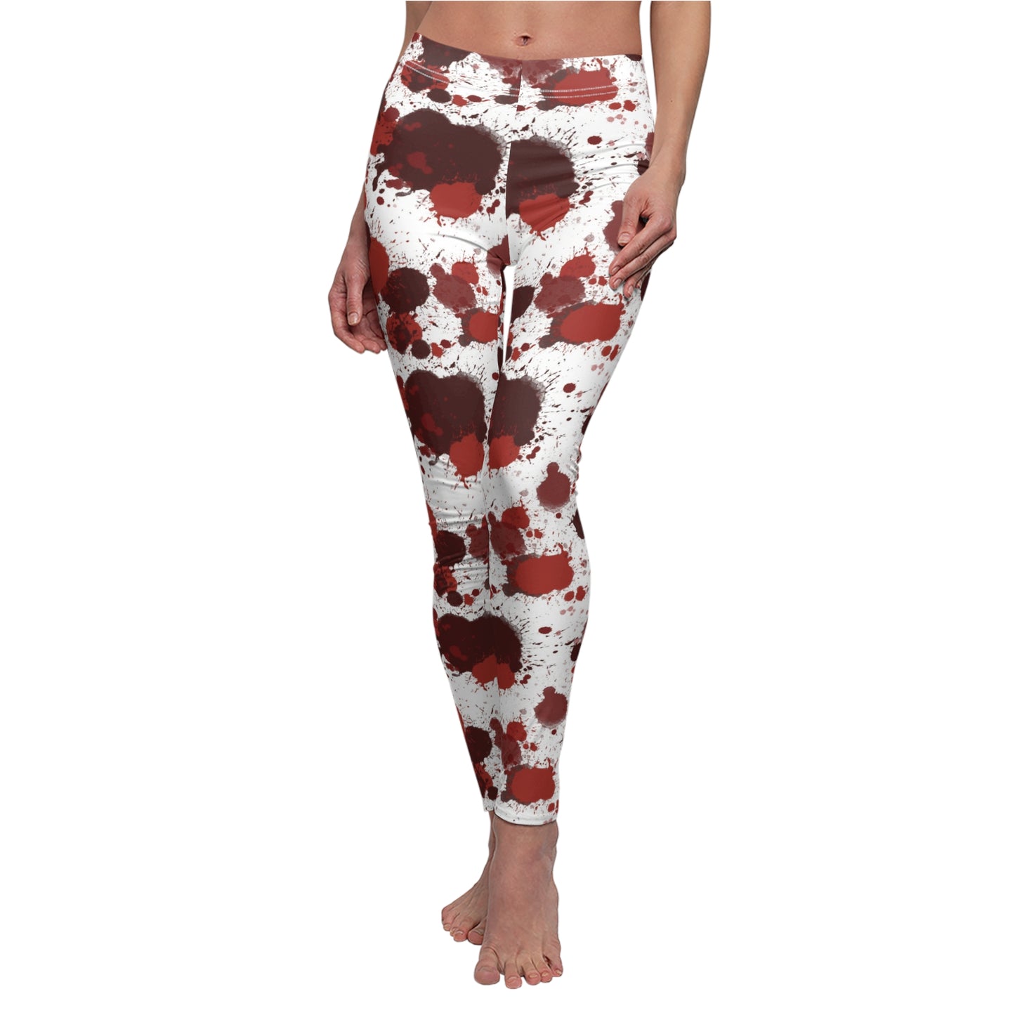 Blood Splatter Halloween Womens Leggings Stretch Yoga Pants - Saiko Studio