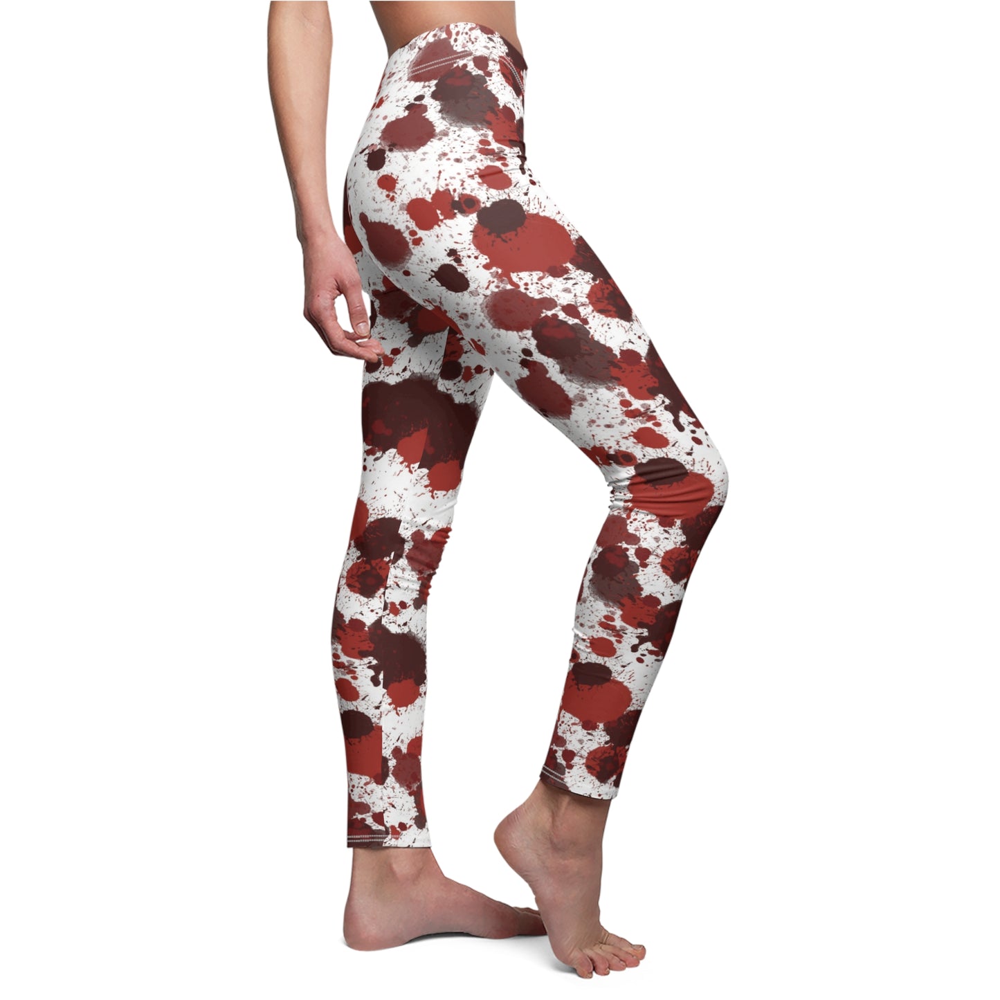 Blood Splatter Halloween Womens Leggings Stretch Yoga Pants - Saiko Studio