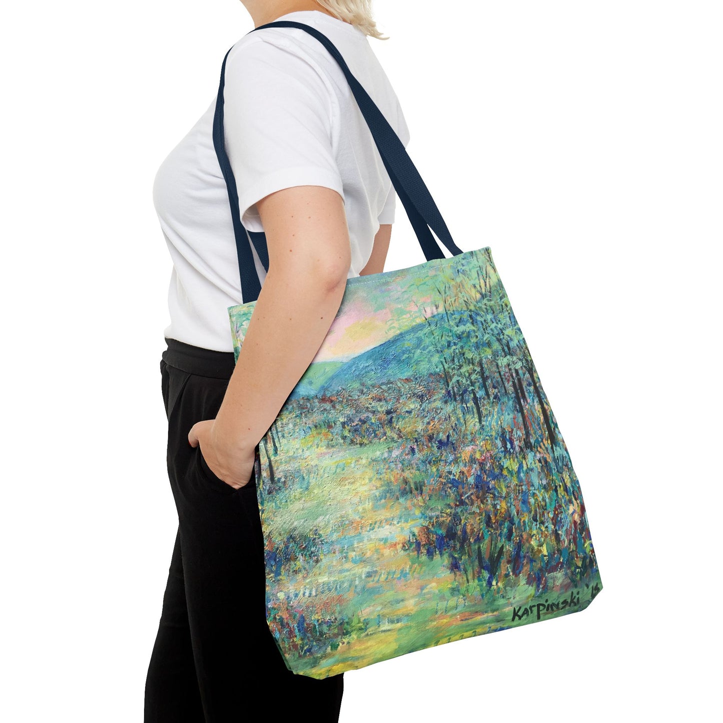 Landscape Nature Art Tote Bag Canvas Shopping Bag - Valle Crucis by Leslie Karpinski