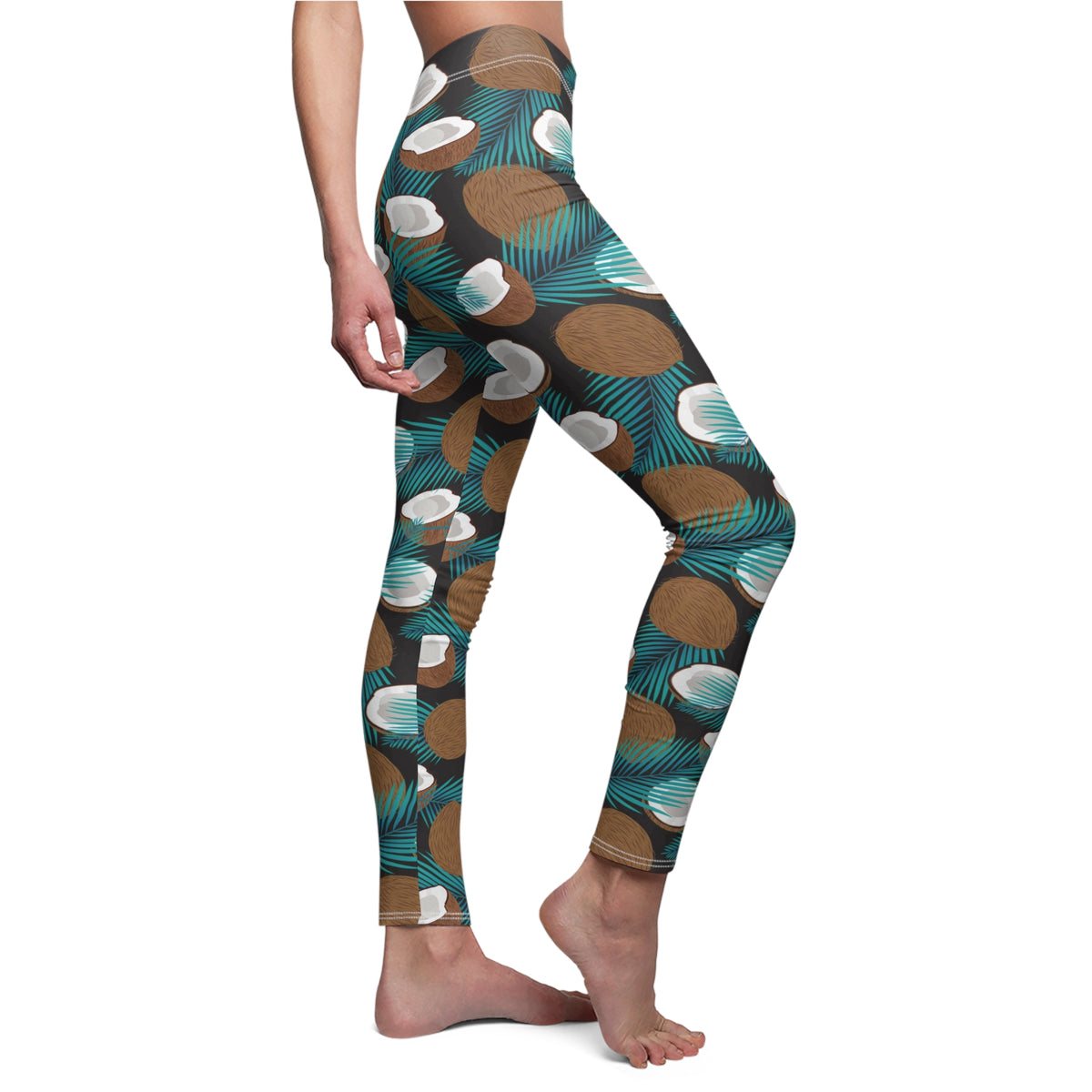 Coconut Palm Print Womens Stretch Pants Leggings