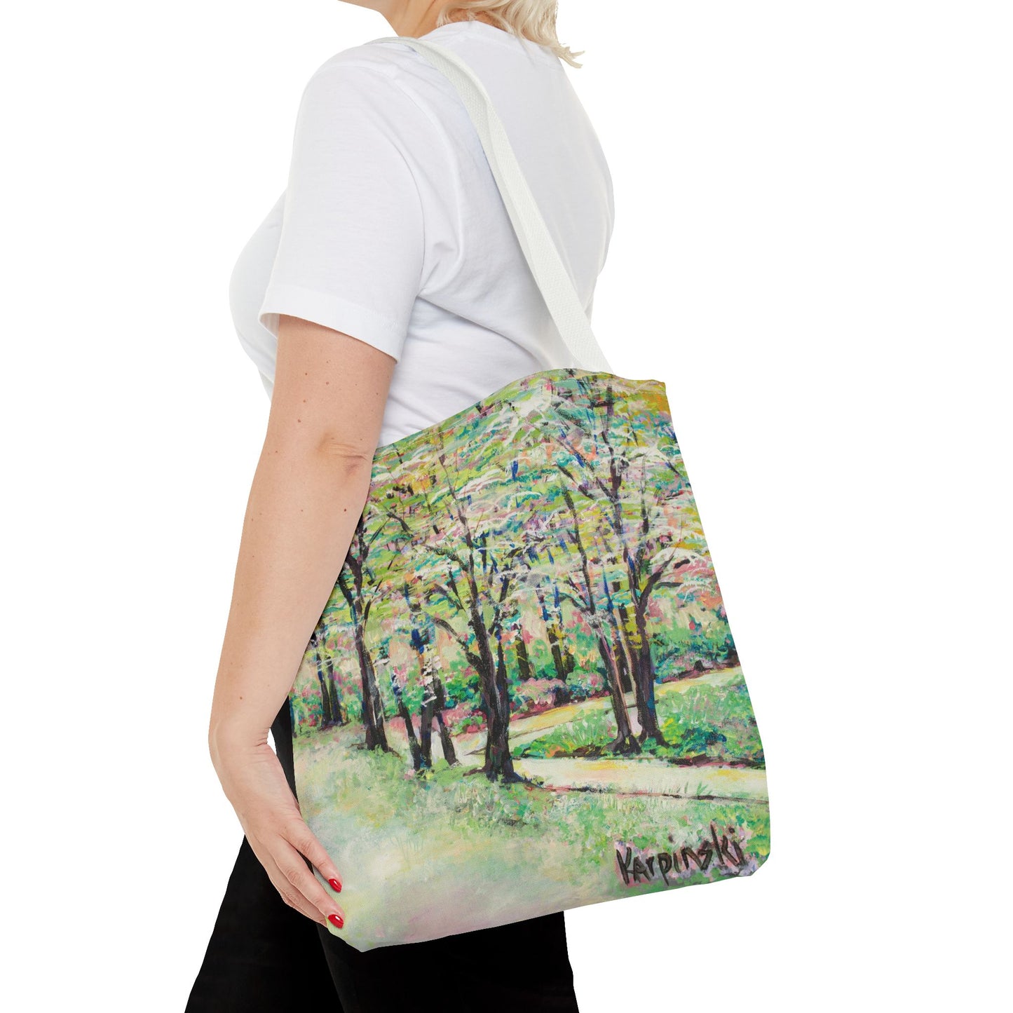 Spring Pastel Nature Canvas Tote Bag - Leslie Karpinski Bottom Of Reynolda