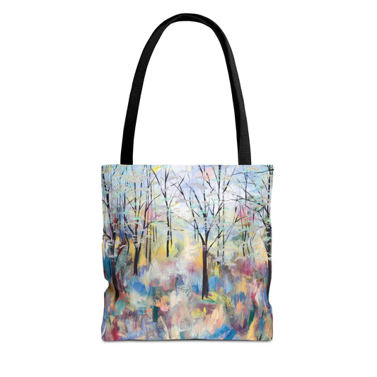 Forest Landscape Art Tote Bag Canvas Shopping Bag - Blue Ridge Parkway by Leslie Karpinski