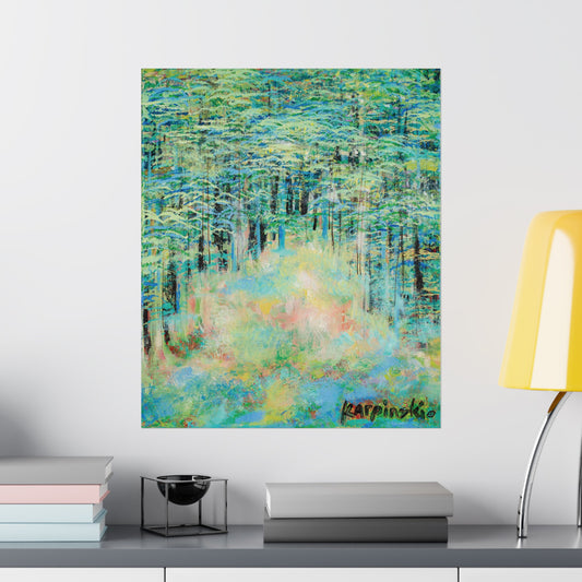 Landscape Nature Forest Tree Painting Poster Art Print - Springtime Forest by Leslie Karpinski