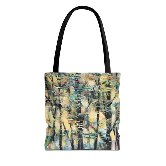 Golden Tree Landscape Art Canvas Tote Bag - Leslie Karpinski