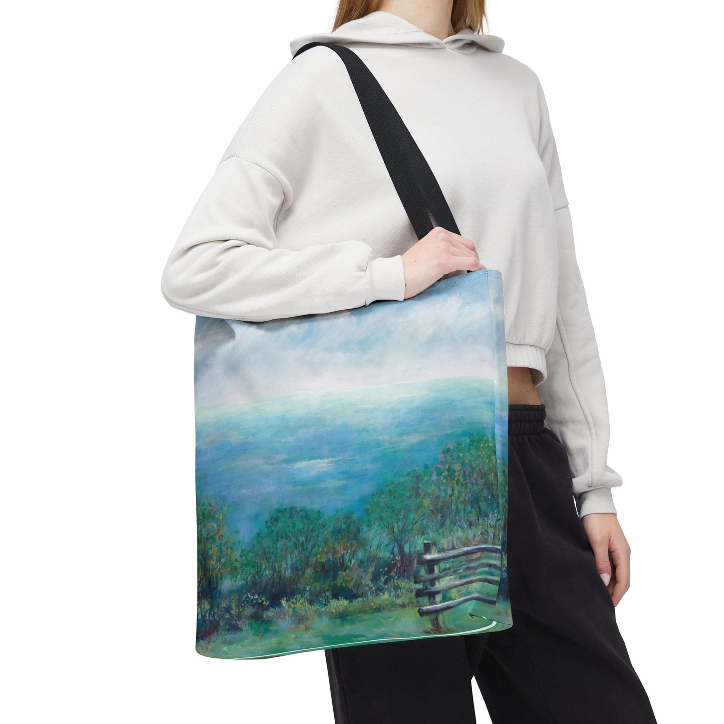 Mountain Landscape Art Canvas Shopping Tote Bag - Roaring Gap - Leslie Karpinski