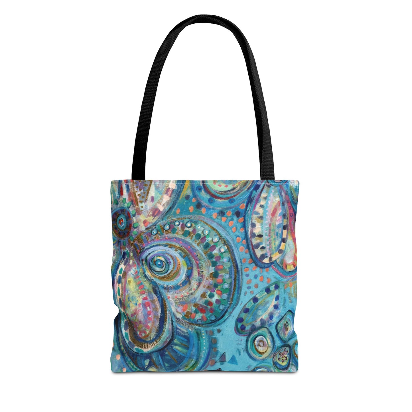 Big Abstract Flower Art Canvas Tote Bag - World Love by Leslie Karpinski