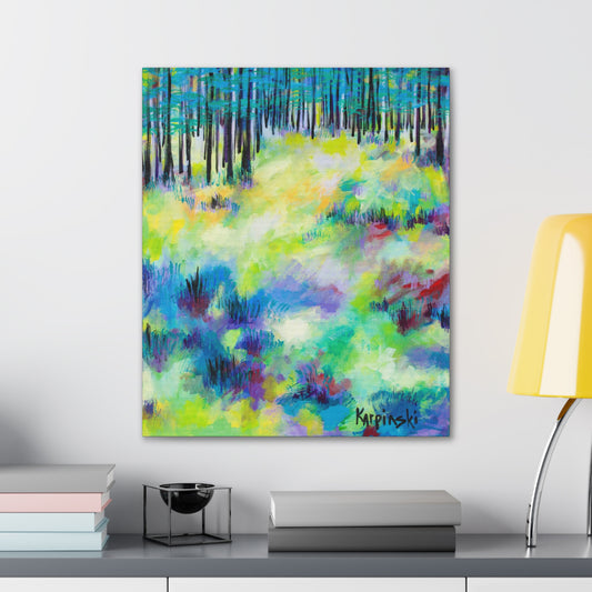 Nature Canvas Tree Art Contemporary Print - Field of Trees 2 by Leslie Karpinski